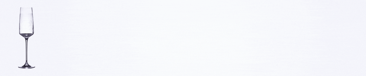 Rippstiel Sektglas, Weinglas und Cordialglas mit Logoschriftzug Rippstiel animiert